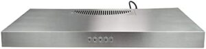 Blue Ocean 30" RH76UC Stainless Steel 300 CFM Under Cabinet Kitchen Range Hood installed in a modern kitchen 
