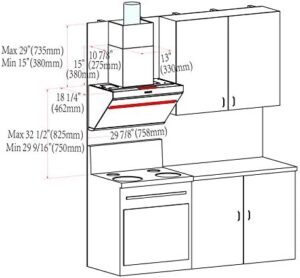 FOTILE JQG7502 30-inch range hood with powerful dual motors and slant vent design for efficient kitchen ventilation.  