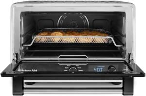 KitchenAid Digital Countertop Oven with Air Fry in Black Matte, showcasing its sleek design and spacious cooking capacity.  
