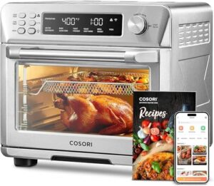 COSORI Air Fryer Toaster Oven Combo 12-in-1 with XL capacity, rotisserie, dehydrator, and included accessories  