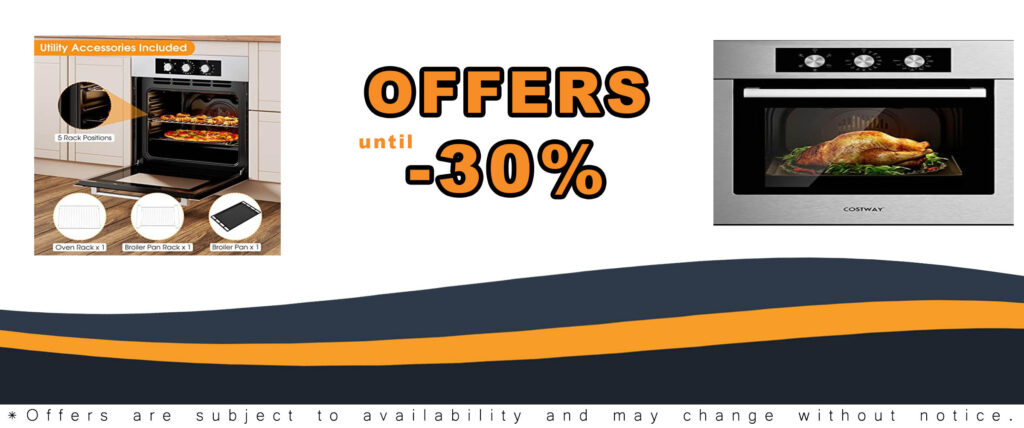 COSTWAY 24" Single Wall Oven with 2.47 Cu. Ft. Capacity, Stainless Steel Finish, and 360° Rotisserie