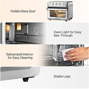 COSTWAY Air Fryer Toaster Oven, 7-in-1 Convection Countertop Oven with Auto-Shut-Off, Timer, Accessories & Cookbook, Stainless Steel  