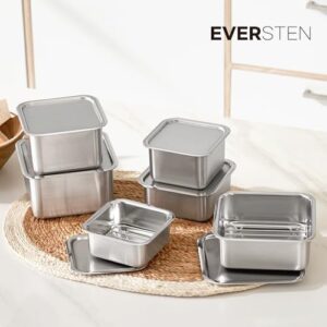 EVERSTEN CuBE 6PCS Set Stainless Steel Food Storage Containers with Lids – Durable, Airtight, and Dishwasher Safe 