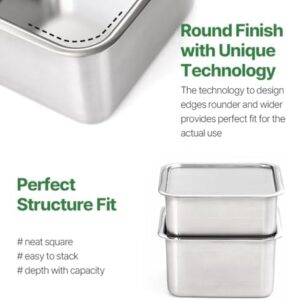 EVERSTEN CuBE 6PCS Set Stainless Steel Food Storage Containers with Lids – Durable, Airtight, and Dishwasher Safe 