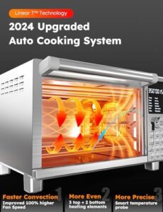 Nuwave Bravo Pro Smart Oven with 35% crispier results, adjustable temperature, and smart thermometer for precision cooking.  