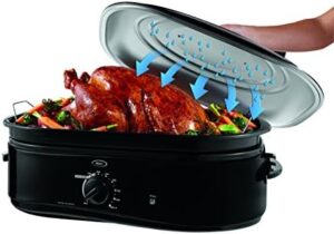 Roaster Oven with Self-Basting Lid, 18 Quart, Black – Ideal for Roasting, Baking, and Slow Cooking  
