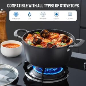 BEZIA Induction Pots and Pans Set – 10-Piece Non-Stick Cookware with Anti-Scald Handles and Lids  