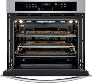 Frigidaire Gallery 30" Smudge-Proof Stainless Steel Single Electric Wall Oven with sleek stainless steel finish and advanced cooking features.  