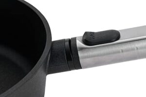 Woll Diamond Logic XR Pro High Rim Pan, 28 cm, black, non-stick cast aluminum with removable stainless steel handle, suitable for all hobs and oven-proof  