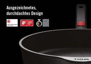 Woll Diamond Logic XR Square Cast Iron Frying Pan, 24cm, induction-compatible, non-stick coating, removable handle, oven-safe  