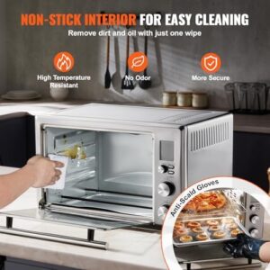 VEVOR 13-IN-1 Air Fryer Toaster Oven, 28L/29.6Qt Convection Oven, 1800W 2-Tier Toaster Ovens Countertop Combo with Wire Racks, Pizza Pan, Gloves, Home and Commercial Use
