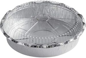 500 PC round foil container with clear dome lid, ideal for baking, roasting, and meal prep, disposable aluminum food container  