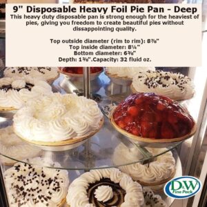 9-inch heavy-duty foil pie pans, 1.5-inch deep, perfect for baking, storing, and serving pies  
