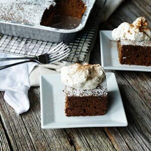 Stack of (300 Pack) 8” x 8” Square Baking Cake Pans with Plastic Dome Lids, ideal for baking, roasting, and food storage.  