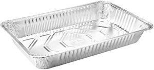 Full-size aluminum disposable roasting and baking pans, extra heavy-duty 21"x13" foil trays for catering, hotels, and buffets  