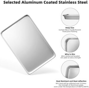 CROSSON 6 Pack 16" × 24" Cookie Sheet Baking Tray – Commercial Grade Aluminum Pan for Baking and Cooking  