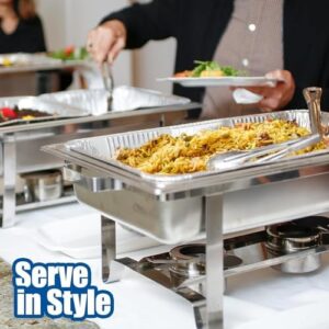 eHomeA2Z 50 Pack Disposable Aluminum Foil Steam Table Pans, ideal for cooking, roasting, broiling, and baking, full-size 21 x 13 x 3 inches.  
