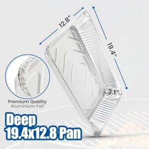 eHomeA2Z 50 Pack Disposable Aluminum Foil Steam Table Pans, ideal for cooking, roasting, broiling, and baking, full-size 21 x 13 x 3 inches.  