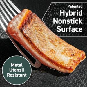 HexClad Hybrid Nonstick Sauté Pan with Lid, 7-Quart, Compatible with All Cooktops, Dishwasher and Oven-Safe 