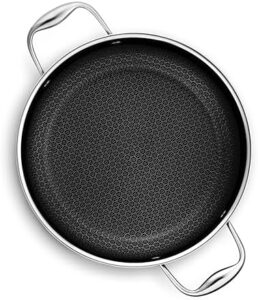 HexClad Hybrid Nonstick Dutch Oven with stainless steel lid, 5-quart capacity, oven-safe up to 900°F, induction ready 