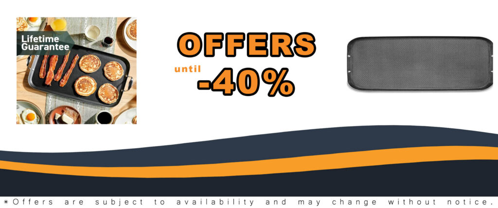 HexClad Hybrid Nonstick Double Burner Griddle, compatible with all cooktops, featuring a durable hybrid surface and oven-safe design.