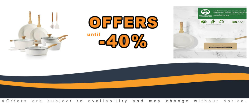 SENSARTE Nonstick Ceramic Cookware Set 16-Piece with stay-cool handles and silicone utensils, perfect for healthy cooking.