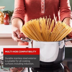 Lagostina Sfiziosa 13pc Cookware Set featuring stainless steel pots and pans, induction-safe and oven-safe up to 400°F  