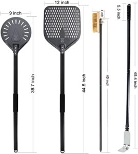 SHANGPEIXUAN 9-Inch Perforated Pizza Peel with 40-Inch Handle – Perfect for Wood-Fired Pizza Ovens  