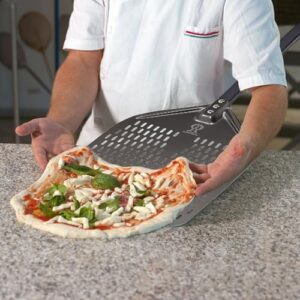 SHANGPEIXUAN 9-Inch Perforated Pizza Peel with 40-Inch Handle – Perfect for Wood-Fired Pizza Ovens  