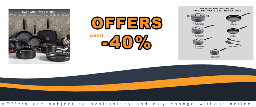 T-FAL Ultimate Hard Anodized Cookware Set featuring durable nonstick surface and Thermo-Spot heat indicator.