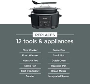 Ninja MC1010 Foodi PossibleCooker PLUS 6-in-1 Multi-Cooker with Black Nonstick Pot and Glass Lid