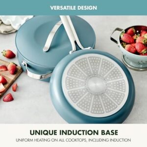 GreenPan Nova 10-Piece Cookware Set in Deep Teal, featuring PFAS-free ceramic nonstick coating and induction compatibility  