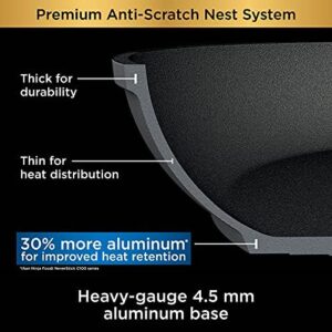Ninja C59500C Foodi NeverStick Premium 10-Piece Cookware Set with Anti-Scratch Nesting Pots and Pans, Slate Grey