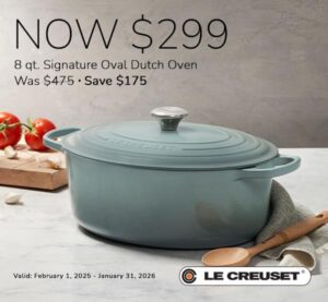 Le Creuset Enameled Cast Iron Signature Oval Dutch Oven, 8 qt., Cerise – A durable and versatile Dutch oven for slow cooking, braising, and roasting.  