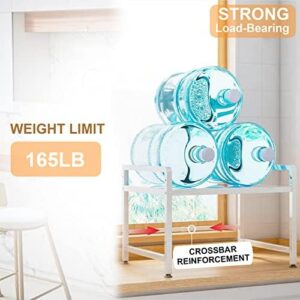 MoonlyTree Metal Frame Adjustable Kitchen Storage Rack with microwave stand, utensil organizer, and hooks for kitchen essentials.