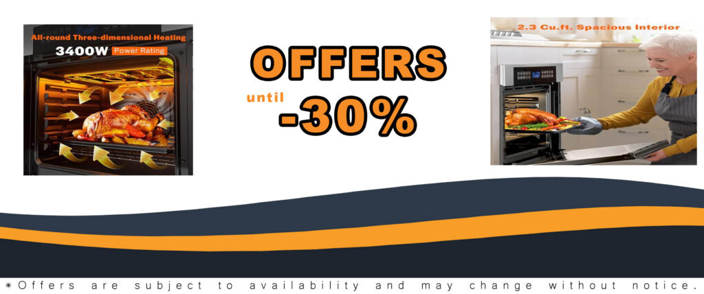 HYAKI 24" Built-In Single Wall Oven with Digital LED Touch Controls, 12 Cooking Styles and Rotisserie Function in Tempered Glass