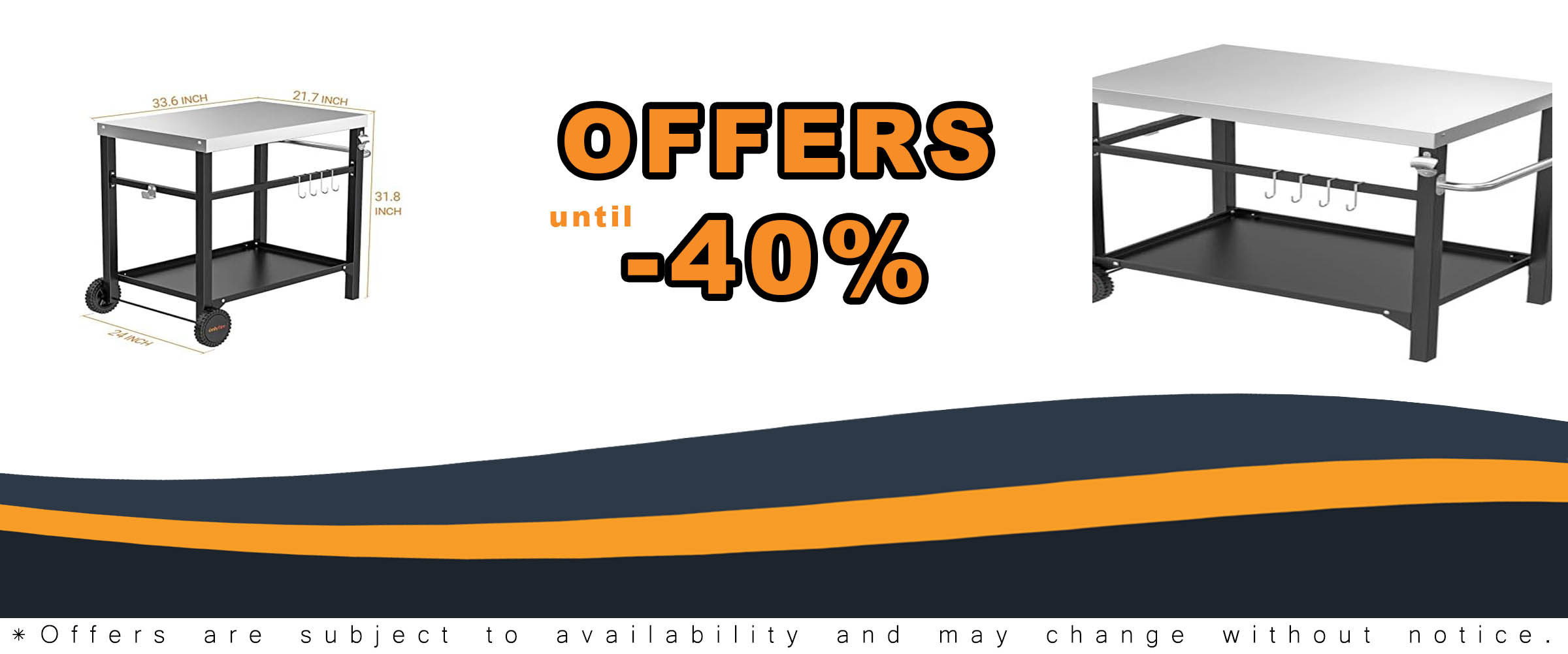 only fire Stainless Steel Movable Dining Cart Table for Ooni Pizza Oven, Multifunctional Utility Cart with Wheels
