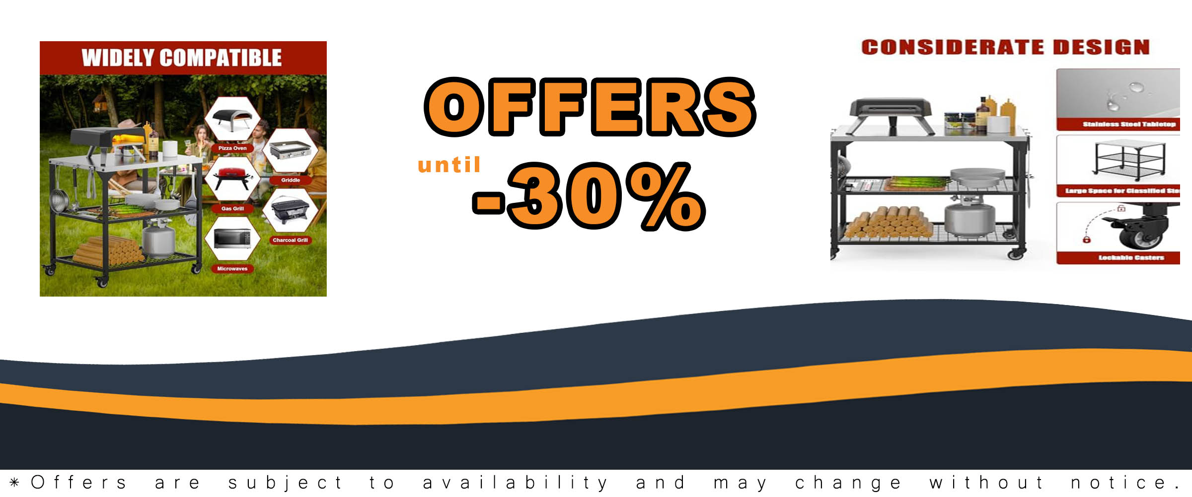 KEESHA Multi-Functional Stainless Steel Pizza Oven Stand Station, ideal for Ooni, Weber, Blackstone, and Ninja pizza ovens.