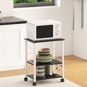 Sogesfurniture 3-Tier Kitchen Baker's Rack in black and brown, offering a stylish and functional design for kitchen storage and organization.