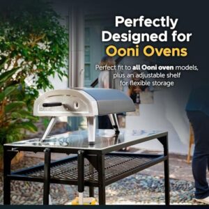 Ooni Medium Modular Table Pizza Oven Cart in Stainless Steel for Outdoor Kitchen Use