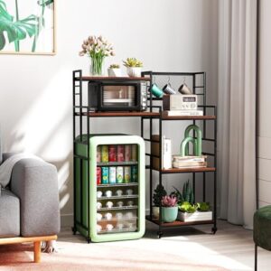 Tonchean Kitchen Bakers Rack with Wheels – Adjustable 6-Tier Stand for Kitchen Storage and Organization