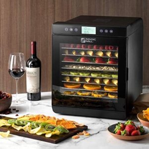 Magic Mill Food Dehydrator Bundle with 9 stainless steel racks and digital settings