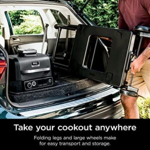 Ninja XSKSTAND Woodfire Collapsible Outdoor Grill Stand with foldable design and utensil holder