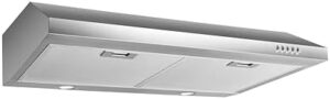 OVO 30 inch Under Cabinet Range Hood with 3-Speed Exhaust Fan, Stainless Steel Finish, and 3000K LED Lights
