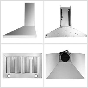 SNDOAS 30-inch stainless steel range hood with touch control and baffle filters