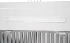 Vesta Chicago 30" White Stainless Steel Under Cabinet Range Hood with LED light and baffle filters