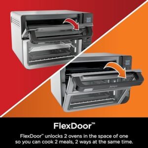 Ninja 12-in-1 Double Oven with FlexDoor in stainless steel