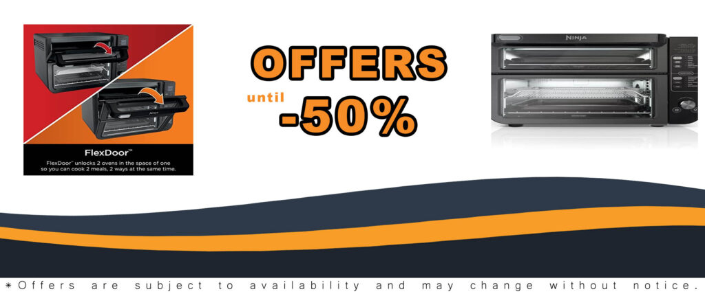 Ninja DCT402BK 13-in-1 Double Oven, black, with FlexDoor, air fry, convection, and smart finish features