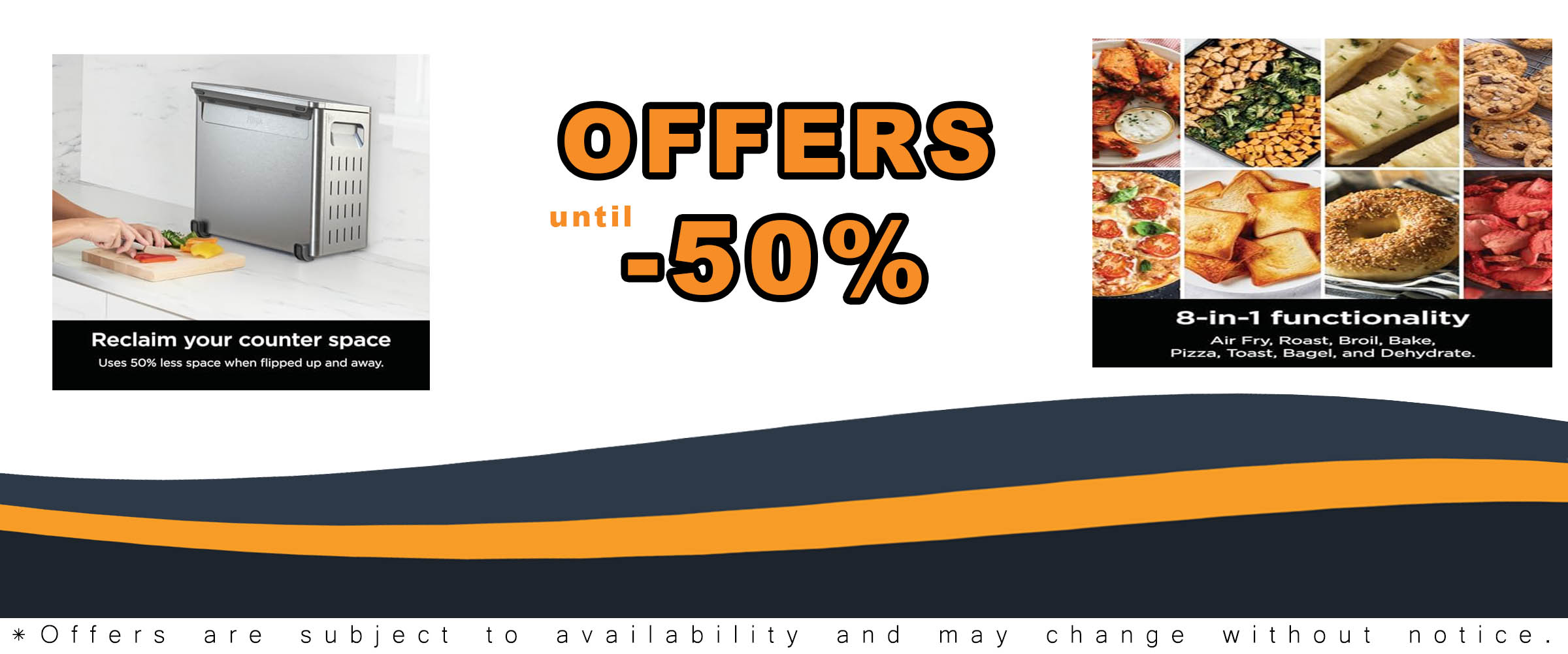 Ninja Flip Toaster Oven & Air Fryer with flip-up design and 8-in-1 functionality