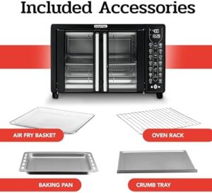 Gourmia Toaster Oven Air Fryer Combo with French Door Design and Accessories